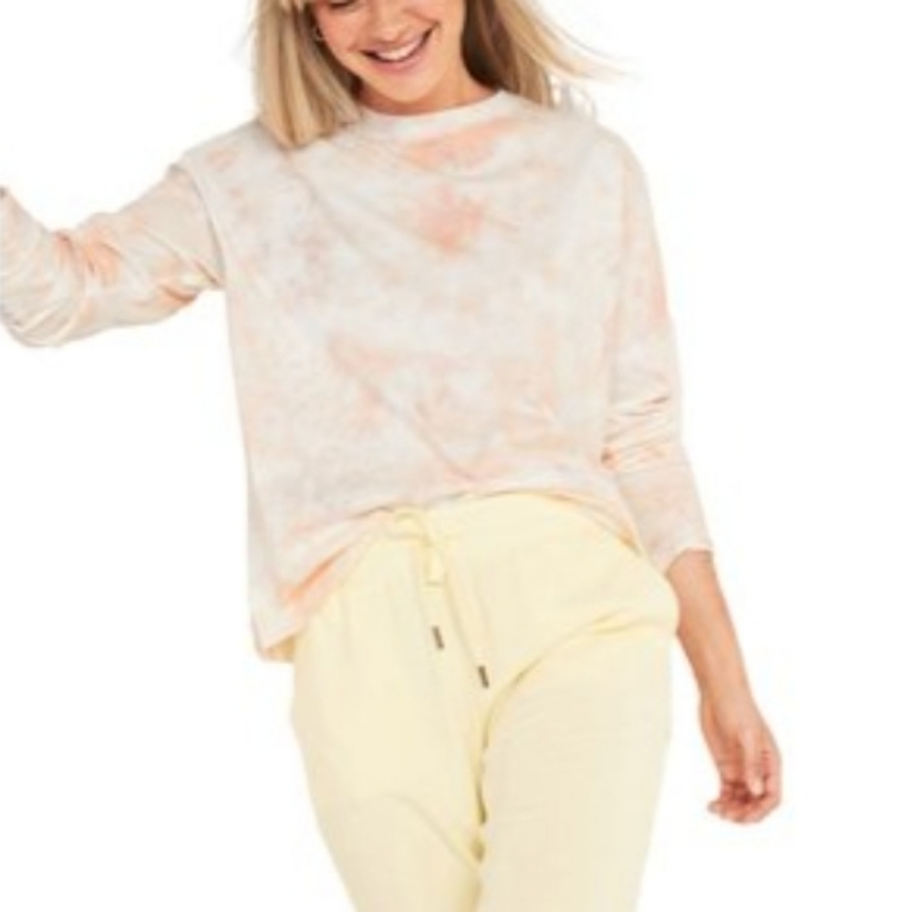 Old Navy Women's Vintage Tie-Dye Tee White Orange Multi 2X